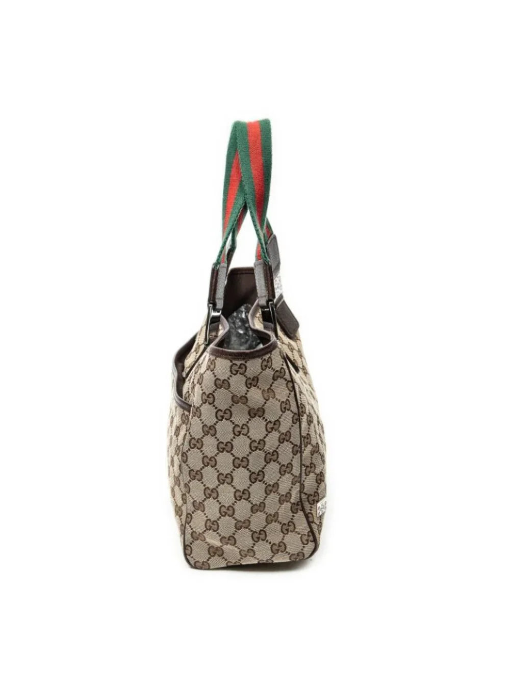 Gucci Web Medium Pop Tote Brown Beige GG Canvas